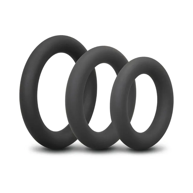 b-Vibe Snug Ring Swole black three-pack three thick rings standing
