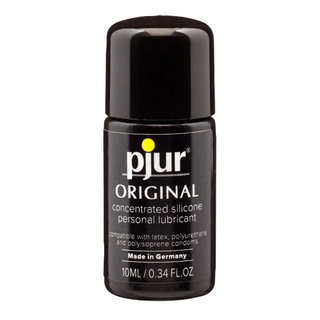 Pjur Original Silicone Lubricant 10 ml small black bottle with rounded cap and white label