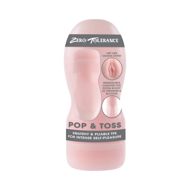 Beige Zero Tolerance Pop and Toss stroker with printed wrap