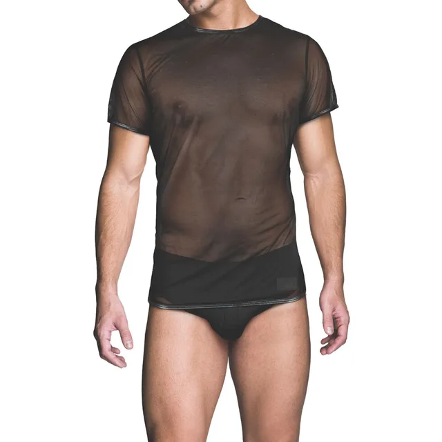 Front view of sheer Prowler RED mesh T-shirt size XL