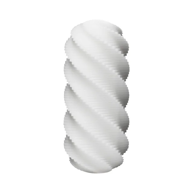 TENGA 3Dx Spiral white stroker sleeve upright capsule with deep spiral exterior bands