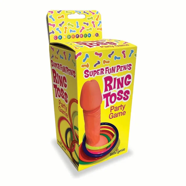 Super Fun Penis Ring Toss box with orange goal and rings