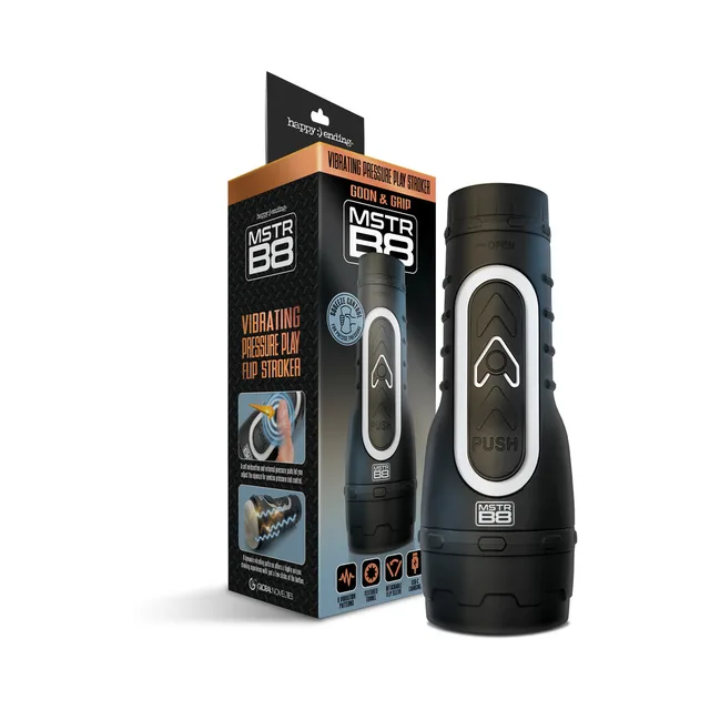 Boxed black MSTR B8 Goon and Grip vibrating stroker