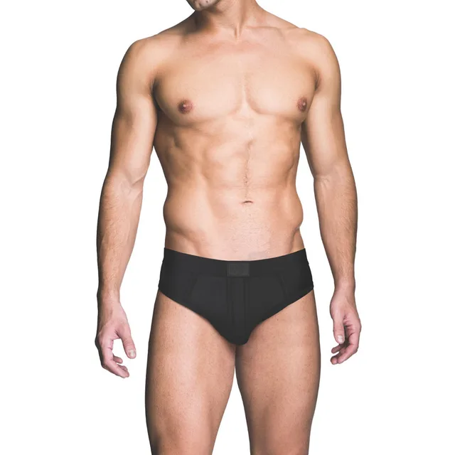 Front view of black Prowler RED pouch brief size XL