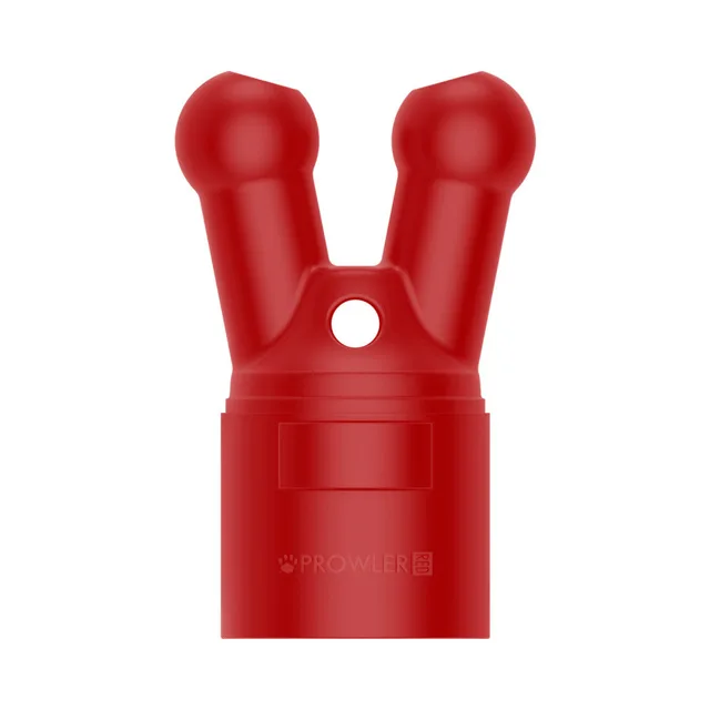 Front view of red Prowler RED twin-tube leakproof cap