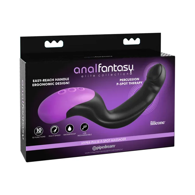Anal Fantasy Elite Hyper-Pulse massager in purple retail box