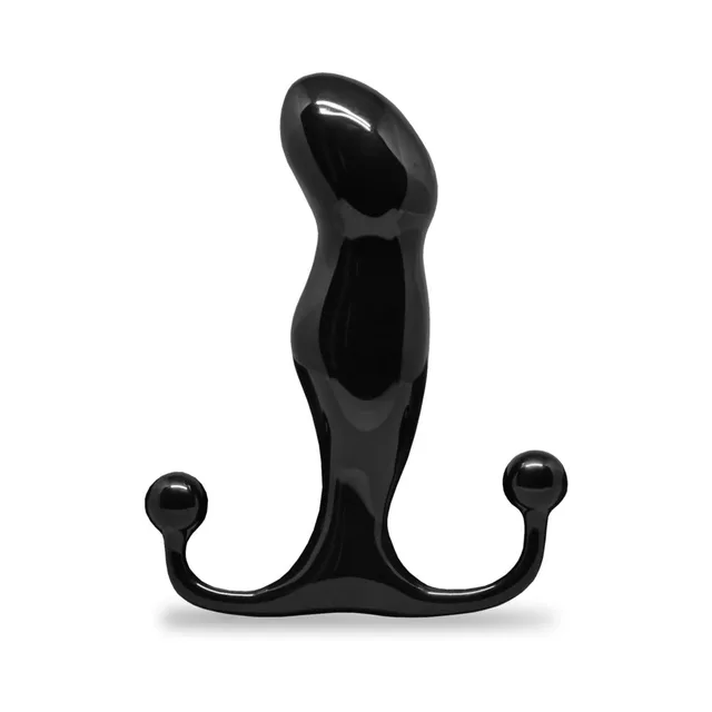 Glossy black Aneros Progasm with curved body and two arms