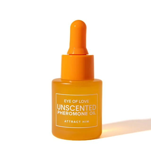 close view of orange Eye of Love Unscented 20 ml dropper bottle