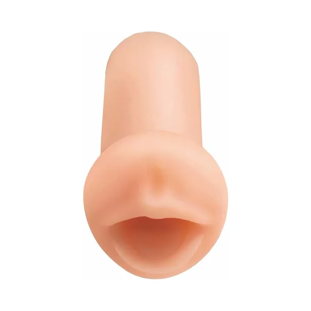Front view of beige Coed Cocksucker oral stroker