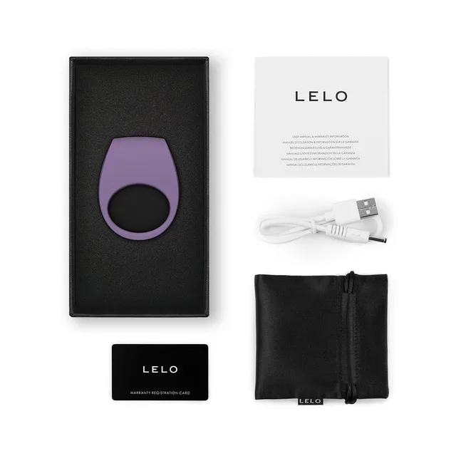 Violet Dust LELO TOR 3 with cable pouch box insert and cards