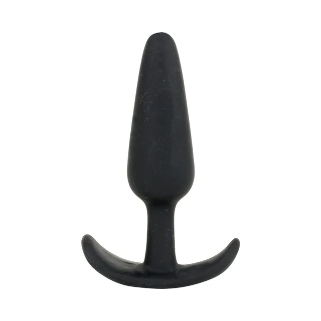 Unboxed medium black Mood Naughty plug with broad curved base
