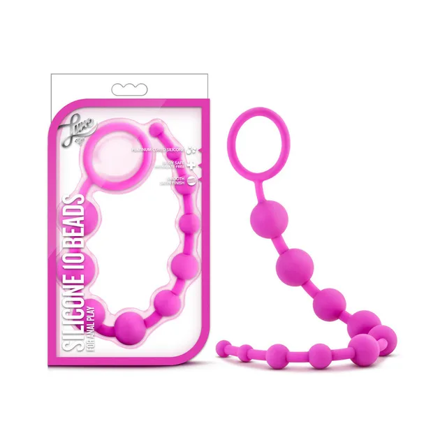 Blush Luxe Pink 10-Bead Strand pink bead strand beside white retail card