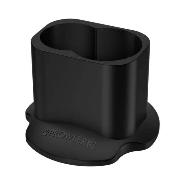 Angled view of black Prowler RED two-slot bottle stand