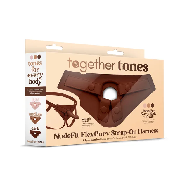 Together Toy NudeFit FlexCurv dark brown strap-on harness with retail package