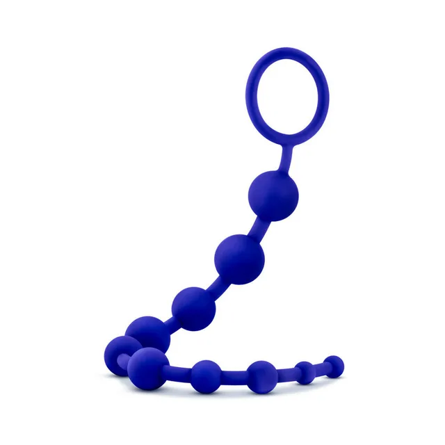 Blush Luxe Indigo 10-Bead Strand upright curved strand with large circular ring
