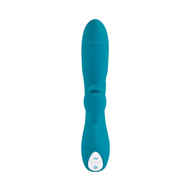 front view of teal Fierce Flicker with white two-button control panel