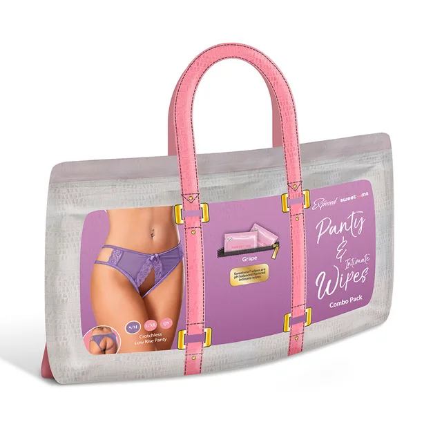 Magic Silk Sweetums grape low-rise panty combo pack in handled display bag