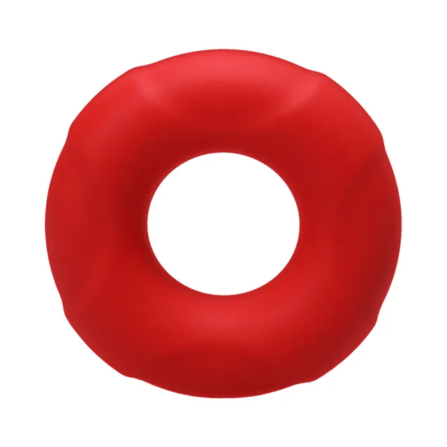 Front view of red small Buoy scalloped ring