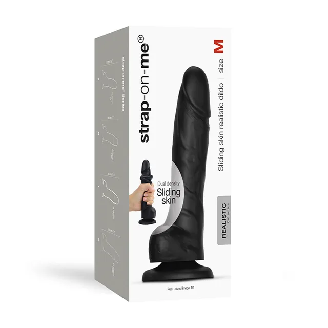 Black size M Strap-On-Me Sliding Skin dildo retail box