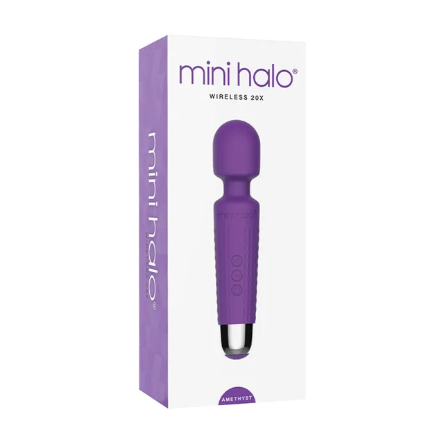Amethyst Shibari Mini Halo 20X wireless wand in retail box