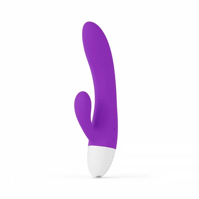 Front view of curved dual-arm purple LELO KAYA vibrator