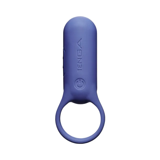 TENGA paiRING Plus indigo compact vibrator on white background
