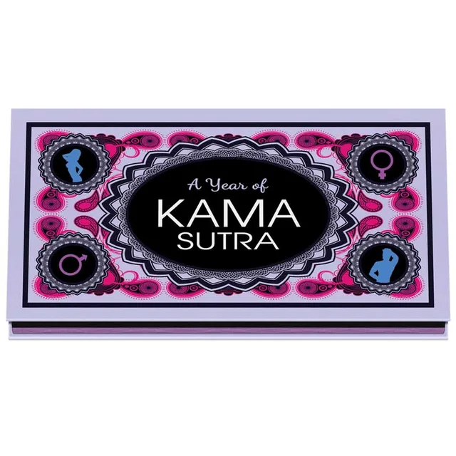 A Year of Kama Sutra Card Set pink black and white illustrated card box front