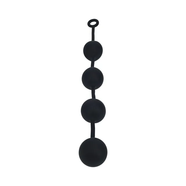 2XL black LEVELZ anal balls with four graduated beads