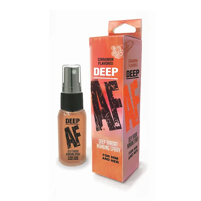 Amber 1 oz cinnamon spray bottle beside orange retail carton