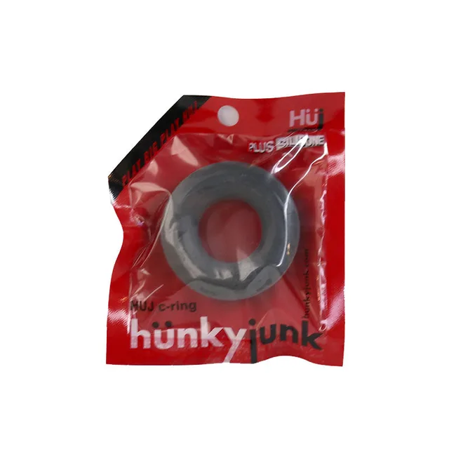 Oxballs Hunkyjunk HUJ thick gray ring inside red hanging pouch
