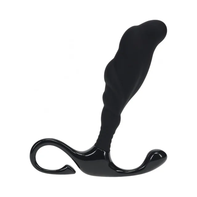 Large black LEVELZ rippled massager with oval hard loop