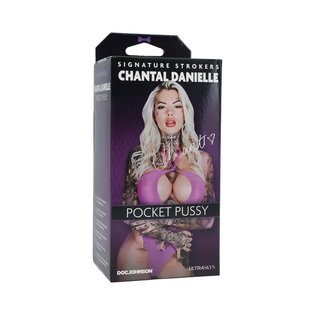 Doc Johnson Chantal Danielle Signature Stroker black and purple portrait retail box