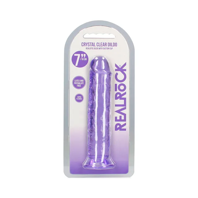 RealRock light-purple Straight 7-inch dildo retail pack