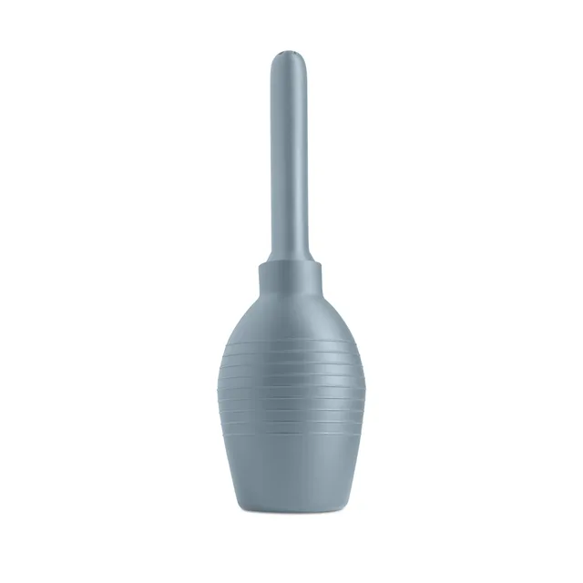 Front view of gray ribbed bulb with straight nozzle