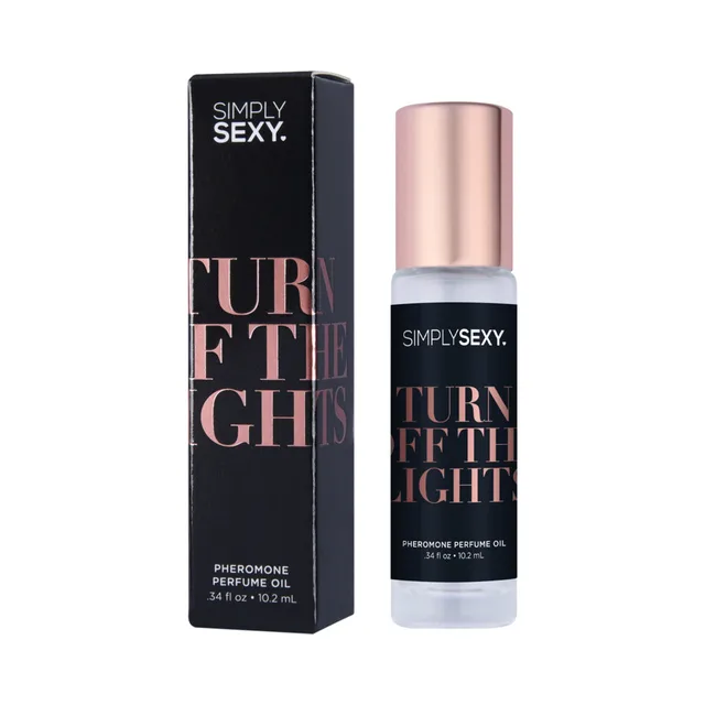 Simply Sexy Turn Off The Lights roll-on bottle beside black box