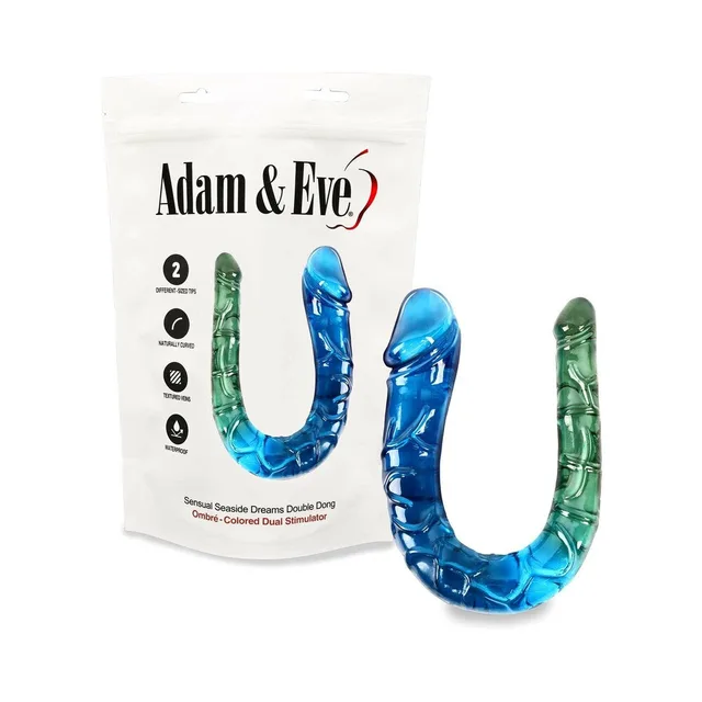Adam and Eve Seaside Dreams double dong beside retail pouch