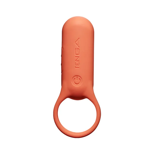 TENGA paiRING Plus orange compact vibrator on white background