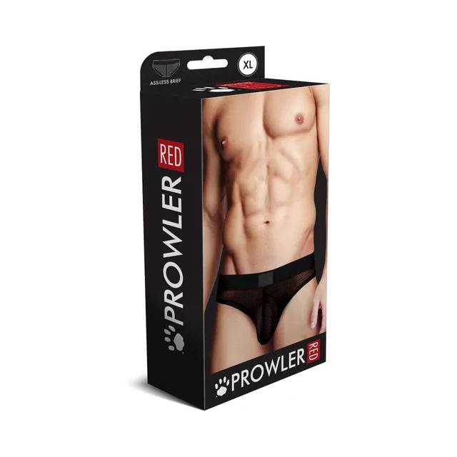 Prowler RED black fishnet open-back brief size XL retail box