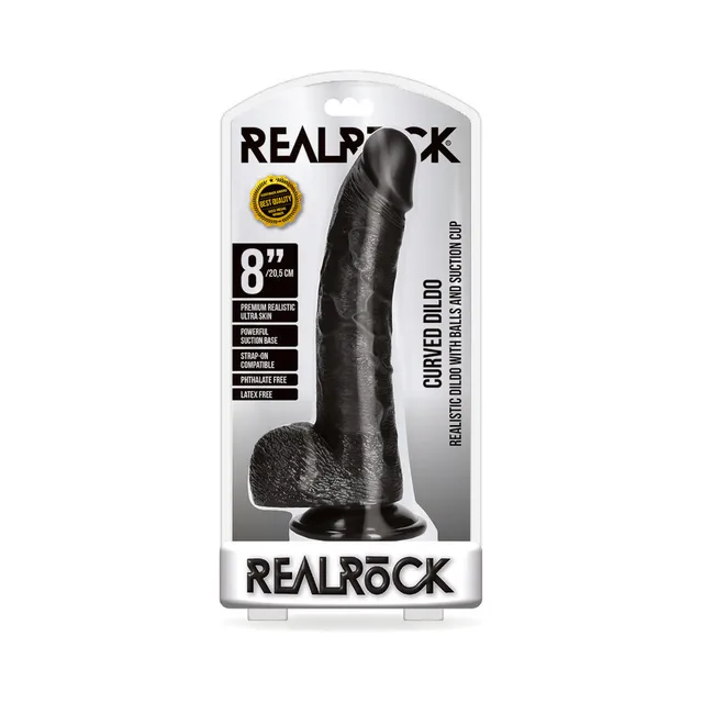 Black Shots RealRock 8-inch dildo with balls retail package