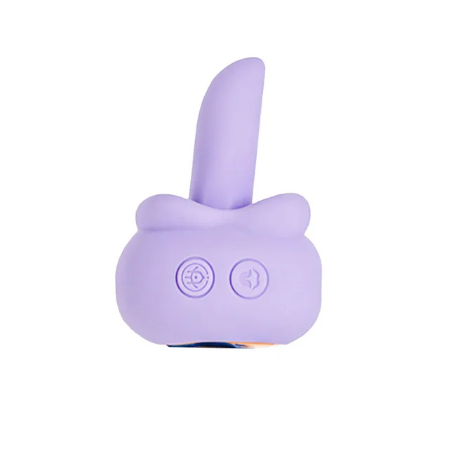 BMS M'Lady rotating tongue vibrator in lilac front view with the tongue upright and two controls visible