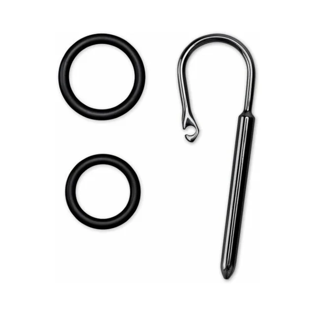 Polished tapered urethral plug with two separate black rings