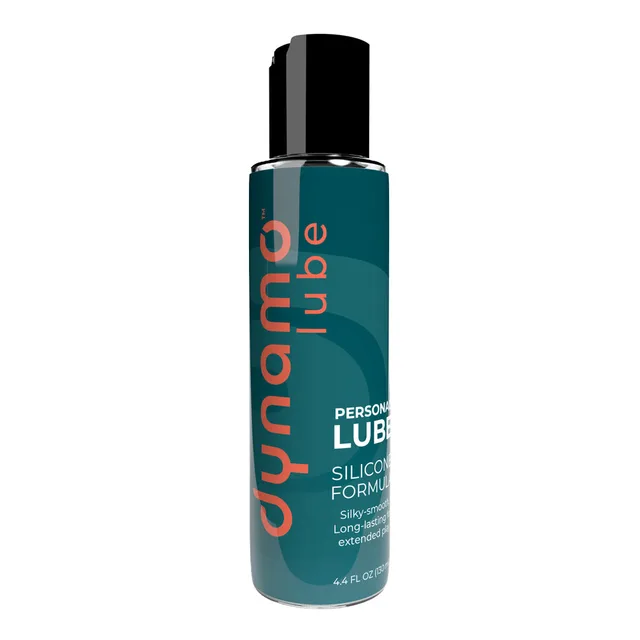 Dynamo silicone personal lubricant 4.4 oz teal bottle