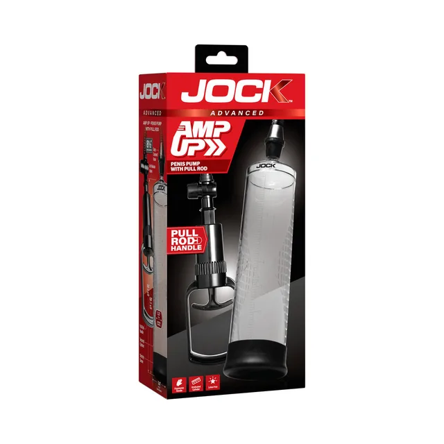 JOCK Amp Up clear cylinder pump with black pull rod in box