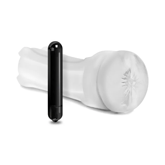 White ass-opening sleeve beside black bullet vibrator