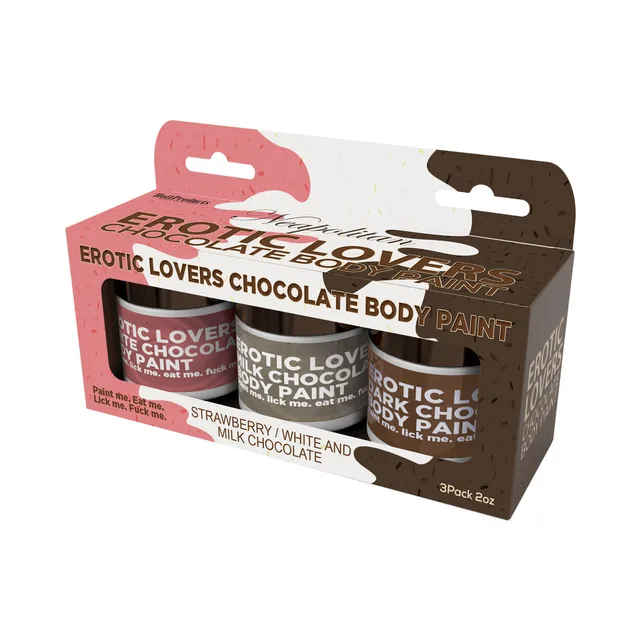 Erotic Lover's three-pack chocolate body paint display carton