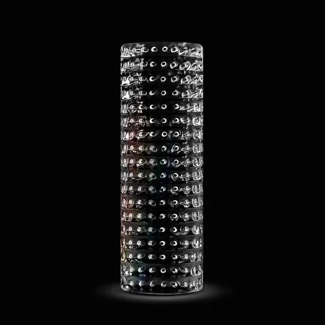 Blush RIZE Strokez clear textured stroker upright clear sleeve on black background