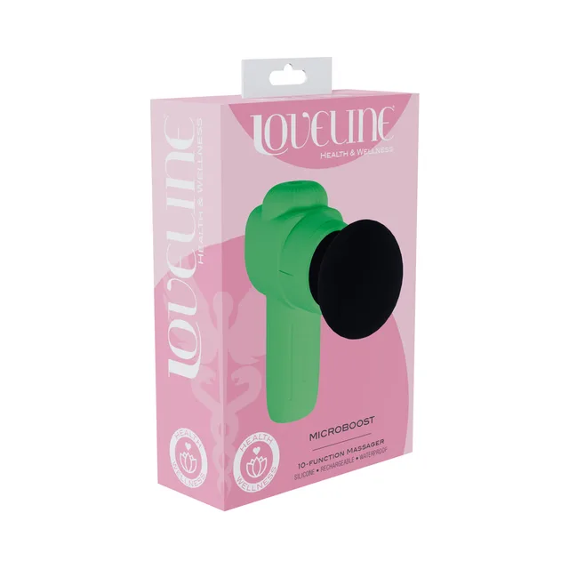 Shots LoveLine MicroBoost green mini massager retail box