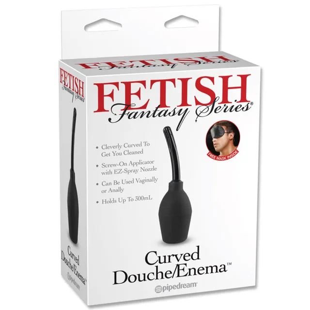 Pipedream Fetish Fantasy black curved douche retail box
