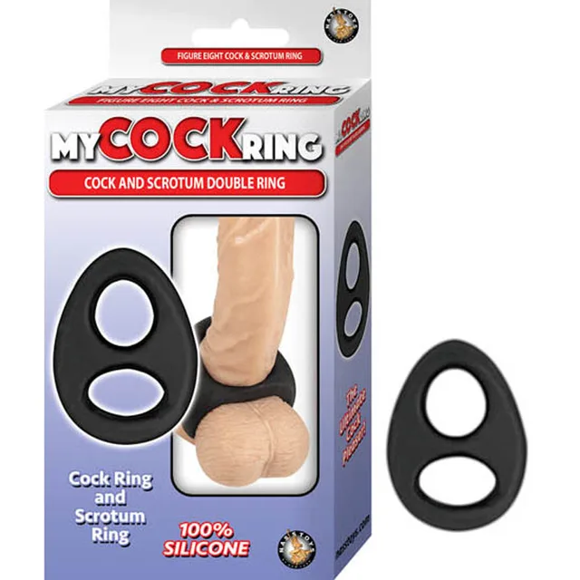 Black Nasstoys My Cockring double ring beside retail box