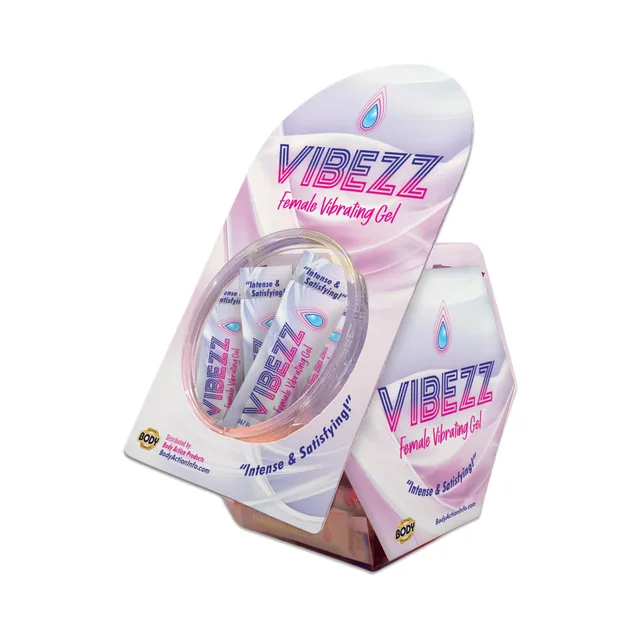 Body Action VIBEZZ gel stick packs in countertop display